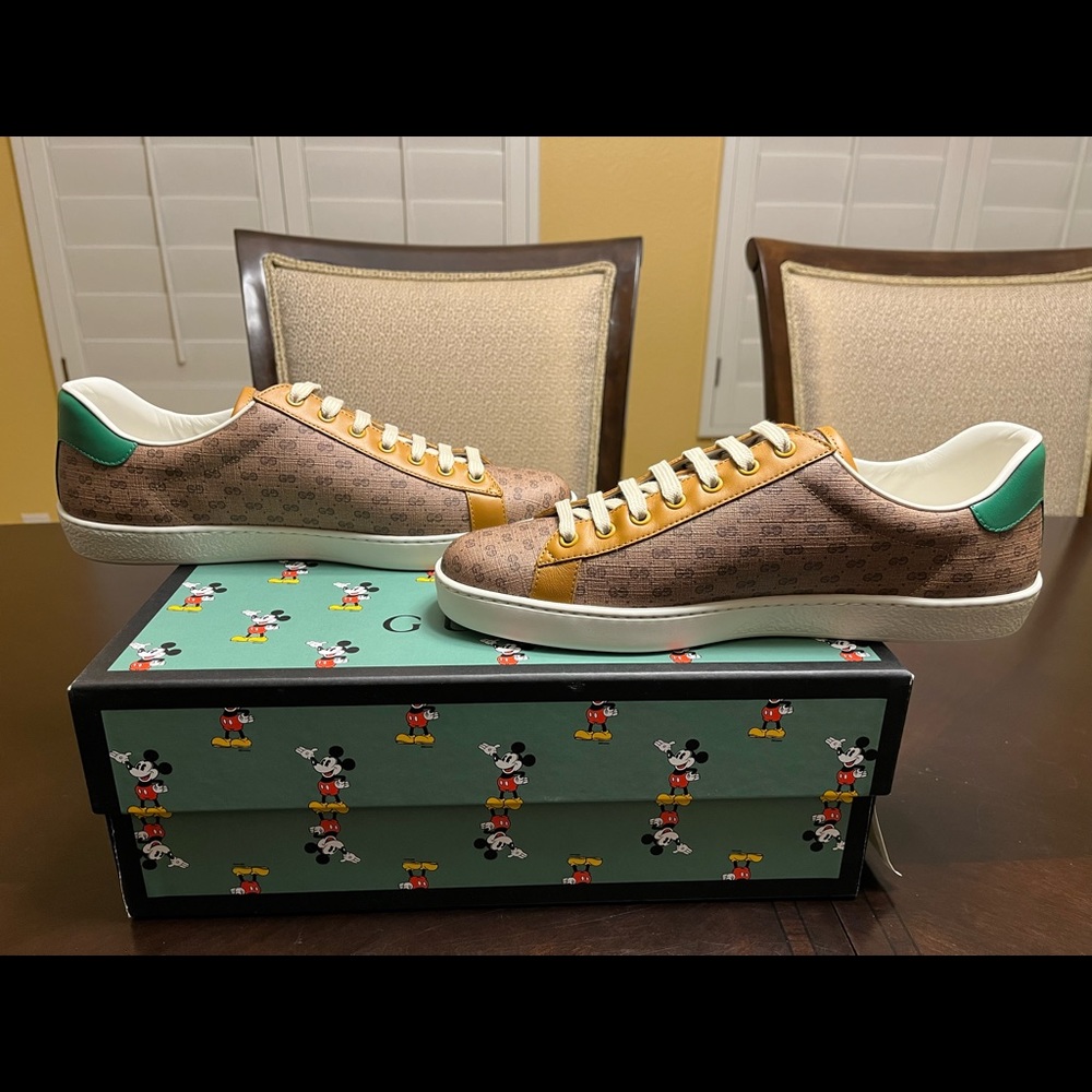 New Gucci Ace x Disney Mickey Mouse GG  Logo Sneaker Shoes Size UK 9.5 / US 10 - Picture 12 of 16